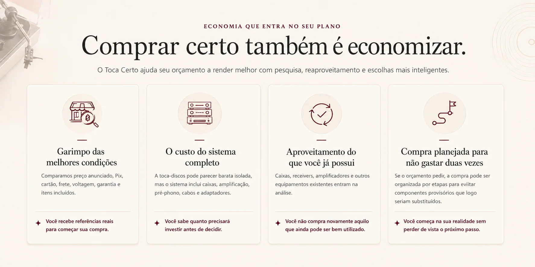Comprar certo também é economizar: garimpo das melhores condições, custo do sistema completo, aproveitamento do que você já possui e compra planejada